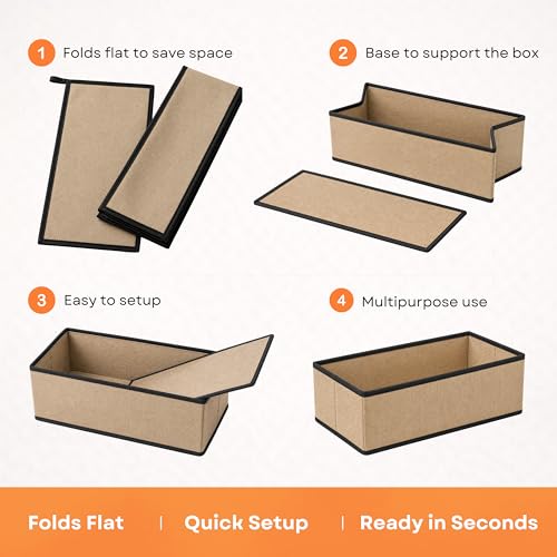 Image of Sopent 6 Pcs Foldable Wardrobe Organizer for Clothes - Fabric Drawer & Closet Storage Boxes for Wardrobe Almirah | Clothing Organizer for Shirts Pants Socks Underwear