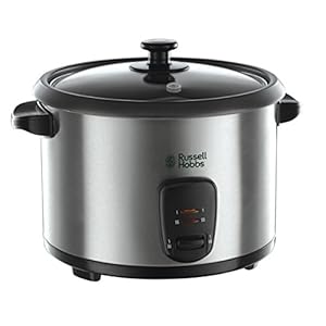 Russell Hobbs Cuociriso 10 tazze, 700 W, 1.8 Litri, Spatola e misurino inclusi, Acciaio Inox, 19750-56
