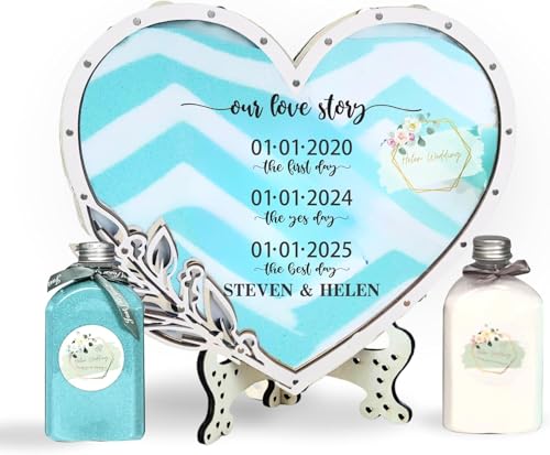 Personalized Wedding Sand Ceremony Kit with Heart Frame & Couple Names