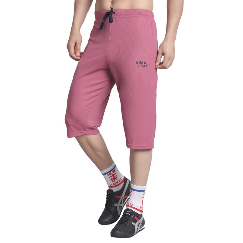 Image of Mack Jonney Solid Regular Fit Polyster Lycra Capri for Men-P