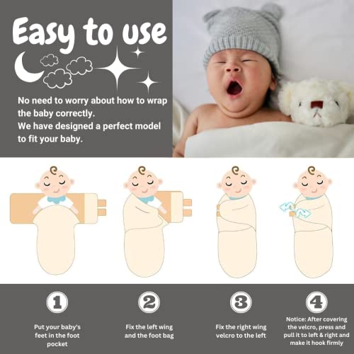Swaddle King Easy Swaddle Wraps With Matching Hats, Pack Of 6 (3 Wraps + 3 Hats), Cotton Knit Baby Wrap, Newborn Wearable Swaddle Sleep Sack, Size 0-3 Months, Small #TOP7