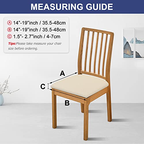 Lebaley Waterproof Seat Covers For Dining Room Chairs Covers Dining Chair Seat Covers Removable Washable Anti-Dust Kitchen Chair Covers Slipcovers (Beige, 4 Pcs) #TOP4