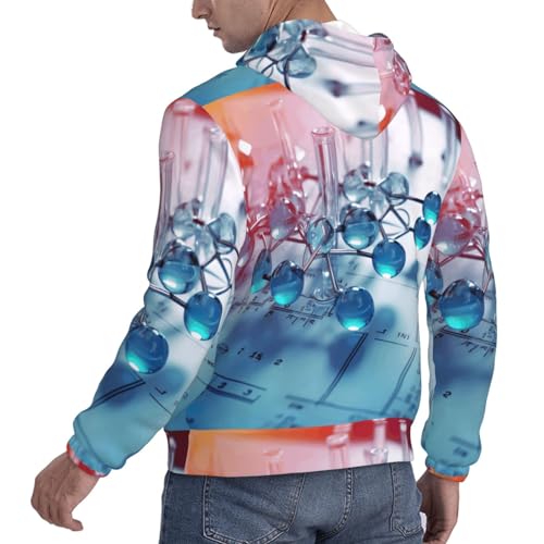 nanger Chemical Periodic Table Print Men'S Casual Hooded Sweatshirt, Thin Fleece Long Sleeve Hoodie Pullover With Pocket4