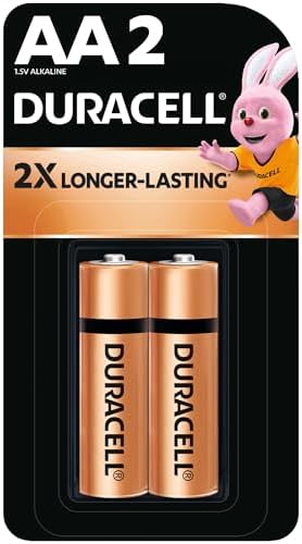 Duracell Alkaline AA Battery, Pack of 2, Everyday Devices, Clock, Remote, Toy