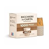 MOHOME 1000 Pappbecher 200 ml Einwegbecher Muster Braun kompostierbar biologisch abbaubar heiße Getränke Wasser Tee Tee Cappuccino Kaffee Events Catering auch Mikrowelle