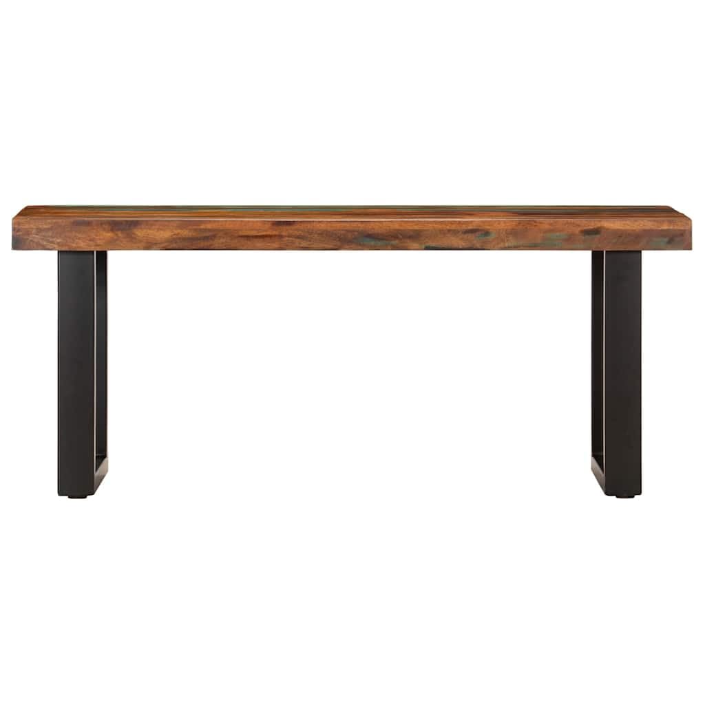 Banco 110 cm Madera maciza reciclada y acero industrial