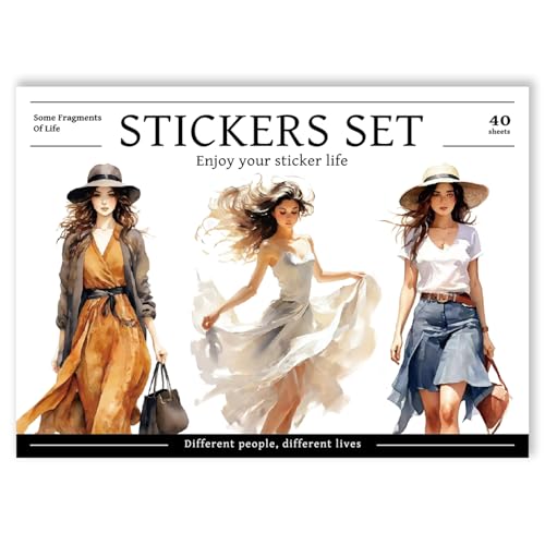 Bomichi People Sticker Book 40 Sheets 299 Count Diverse Character Aesthetic Vinyl Decals Adult Girl Teen Journal Scrapbook Bullet Planner Collage Art Letter Card Making DIY Water Bottle Decor