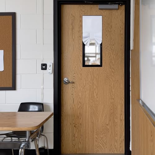 Image of RYB HOME Classroom Door Window Cover, 100% Blackout Shades with White Coating Backing Single Layer for Small Windows and Doors Cover Lockdown Shades Blocks Views, W12 x L30 inch, 1 Panel, White