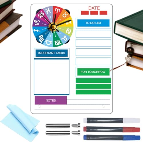 Tableau blanc effaçable de bureau calendrier hebdomadaire acrylique transparent organiseur