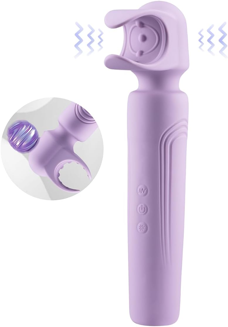 6-Mode Penis Vibrator Wand, Flexible Massage Tool for Male Stimulation, Clitoral and Anal Vibrator for Couples (Purple)