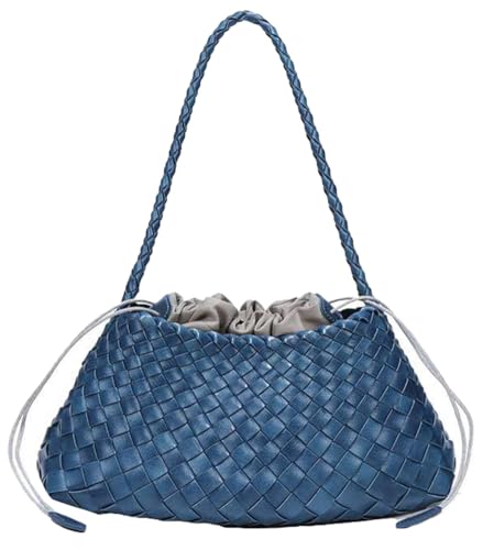 Blue Woven Handbag