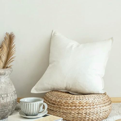 Housse de coussin décorative ramie douce couleur unie salon et lit