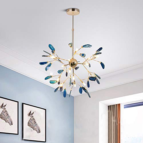 NIUYAO Sputnik Firefly High Brightness Chandelier Led Pendant Lighting Ceiling Light Fixture 4/16/20 Light Hanging Lamp with 11.81/23.62/30.71W (Blue, 23.62) 489720