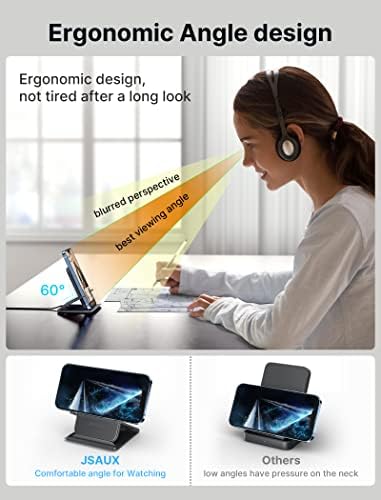 10W Wireless Charger Stand, JSAUX Wireless Phone Charger Compatible with iPhone 14/14 Pro/14 Plus/14 Pro Max/iPhone 13/13 Pro Max/12/11, Samsung Galaxy S22/S22 Ultra/S21/S20/S10