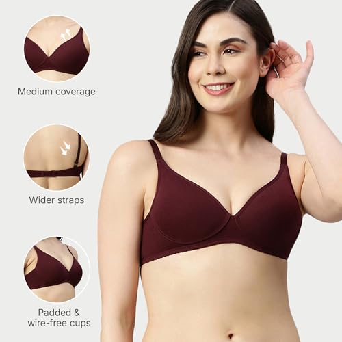 Image of Enamor A039 Perfect Coverage Cotton Plus Size T-Shirt Bra for Women- Padded and Wirefree