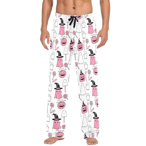 Spirits and Candies Men's Cotton Pajama Pants with Pockets and Drawstring Comfortable and Stylish,S2