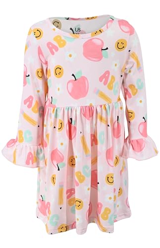 Image of Girls Long Sleeve Ruffled Dresses for Toddlers and Kids