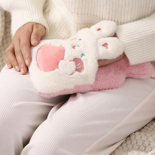 Bolsa de agua caliente de felpa rosa con dibujos animados, el regalo ideal de invierno 5