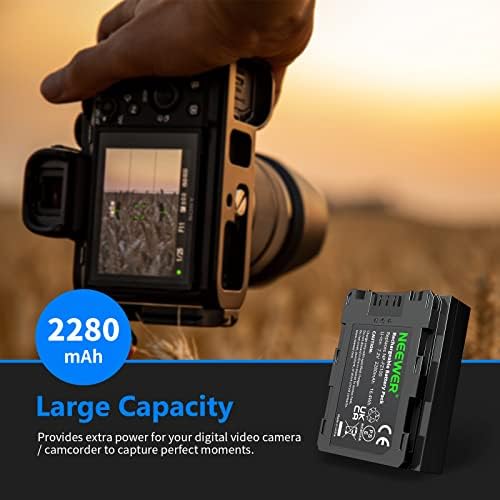 Neewer Battery Pack Replacement for Sony NP-FZ100, Compatible with Sony FX3, FX30, A1, A9, A9 II, A7R III, A7R IV, A7S III, A7 III, A7 IV, A6600, A7C Cameras, 2280mAh Rechargeable Li-ion Battery