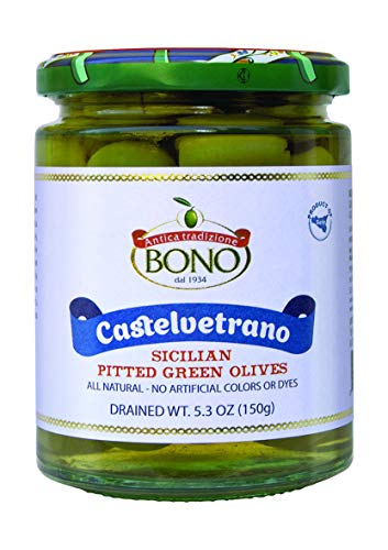 BONO Sicilian Castelvetrano Pitted Green Olives. 3 pack