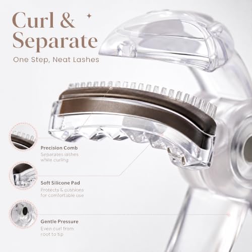 Wide-Angle Eyelash Curler Set, 2-Pack White with 2 Replacement Pads by Generic - Used condition - Image 5