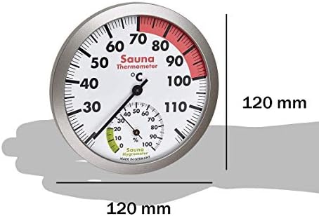 TFA Dostmann Analog Sauna Thermo-Hygrometer Heat Resistant Materials Temperature Humidity