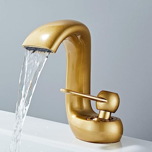 Robinet cascade pour lavabo mitigeur laiton eau chaude et froide