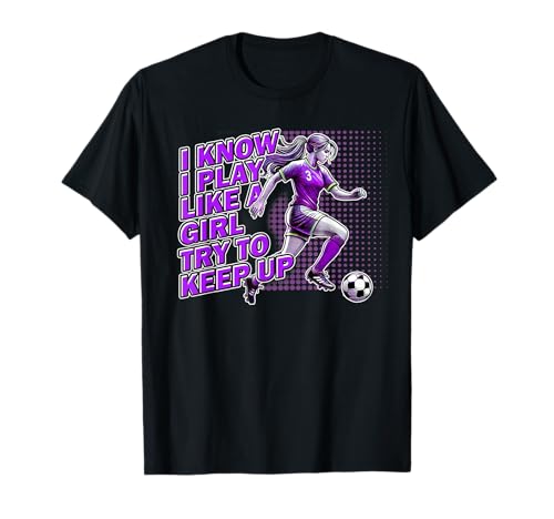 Fútbol para niñas, diseño morado para adolescentes y mujeres, día del juego Camiseta