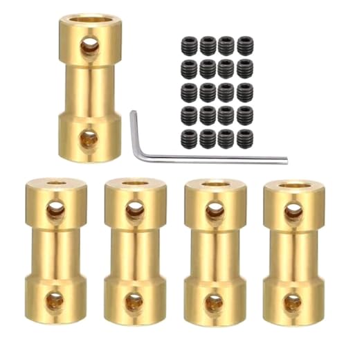 NUOBESTY Accouplements Rigides en Laiton pour Modèles Réduits Lot de 5 set de Adaptateurs D’Arbre Accessoires DIY pour Moteurs de Bateaux Avions et Voitures Rc