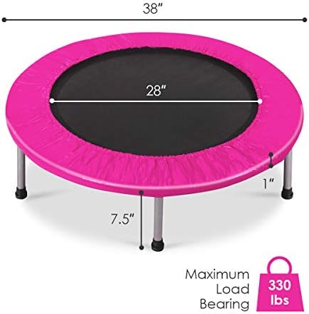 Giantex 38 Inch Mini Fitness Trampoline for Adults and Kids, Rebounder Trampoline for Exercise Workout, Foldable Exercise Trampoline for Indoor Outdoor, Max Load 330lbs 4 41JMlnVcAVL. AC
