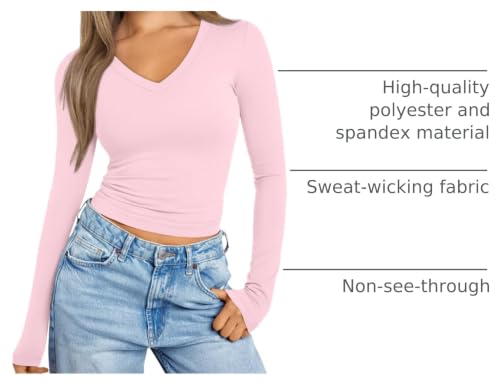 Image of Trendy Queen Womens Long Sleeve Shirts 2026 Fall Fashion Basics Crop Tops