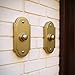 Renovators Supply Manufacturing Doorbell Button 4 in. Lacquered Brass Wired Vintage Push Button with Mounting Hardware Pack of 2