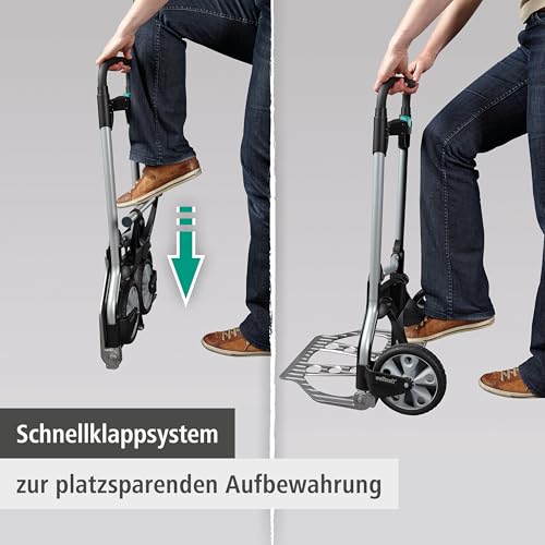 wolfcraft TS 850 Transportsystem 5501000 / Komfortable & klappbare Sackkarre für Lasten bis zu 100 kg - Stabiler Handkarren für Getränkekisten, Blumenkübel - Made in Europe