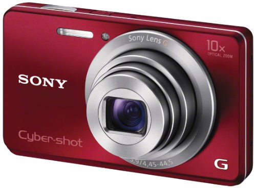 Image of Sony Cyber-Shot DSC-W690 16.1MP Point and Shoot Camera (Red) with 10x Optical Zoom, 4GB Card and Camera Case