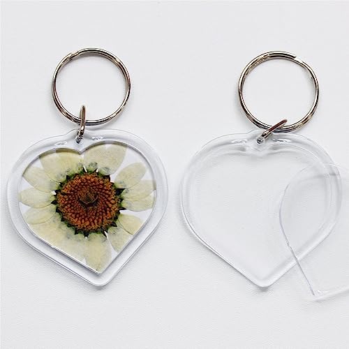 Image of BetterJonny 20Pcs Acrylic Picture Keychain Blanks in Clear Acrylic Picture Frame Keyrings