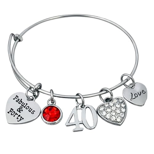 Infinity Collection 40th Birthday Expandable Charm Bracelet for Women, Elegant