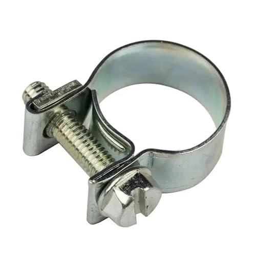 304 Stainless Steel Mini Hose Clamp Kit, 5pcs 6-30mm Adjustable Fuel Line Clamps for Automotive & Industrial Use(14-16mm)