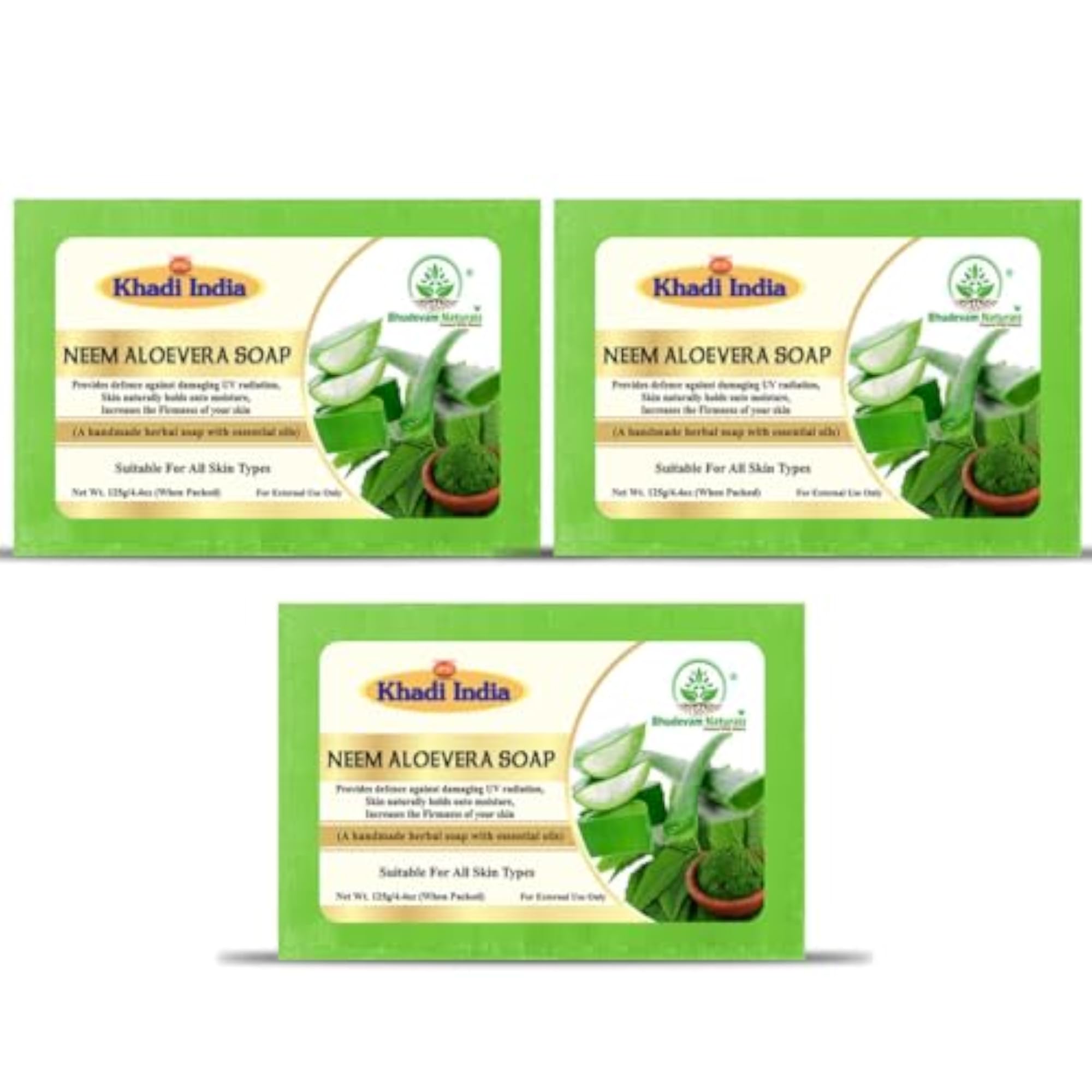 Khadi Neem Aloevera Herbal Bathing Soap, Fights Acne & Irritations