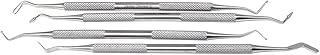 Dental Plastic Filling Double Ended Composite Amalgam Restorative Instruments 4 Pcs Set Made of Stainless Steel with Knurled Handles for Firm Grip by HTI