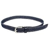 ALBERTO Damen Gürtel Silver geflochten in Blau mit Silber Länge 80 cm