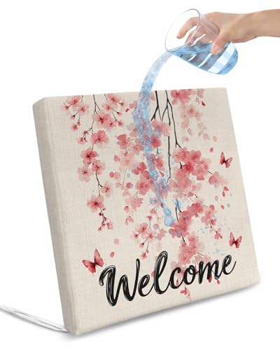 Hokiten Pink Floral Outdoor Cushion Chair Cover Set of 4 - Waterproof Couch Seat Covers, Spring Pastoral Botanical Blossom Retro Patio Furniture Protector Cushions Slipcovers for Sofa/RV, 20