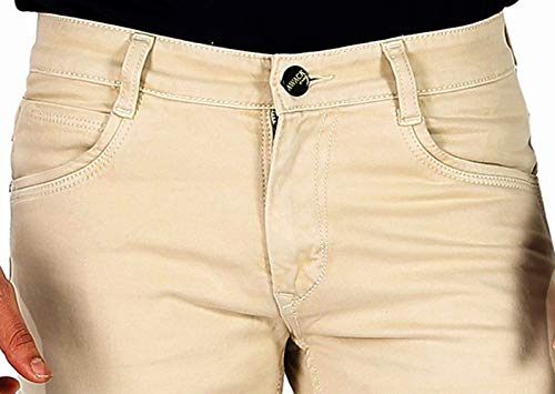 Basilio Cotton Knitted Fabric Stretchable Denim Regular Fit Mid Beige - Image 6