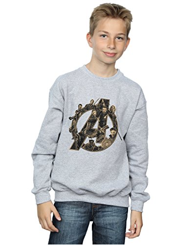 Image of Marvel Boys Avengers Infinity War Marvel Logo Sweatshirt Sport Grey 5-6 Years
