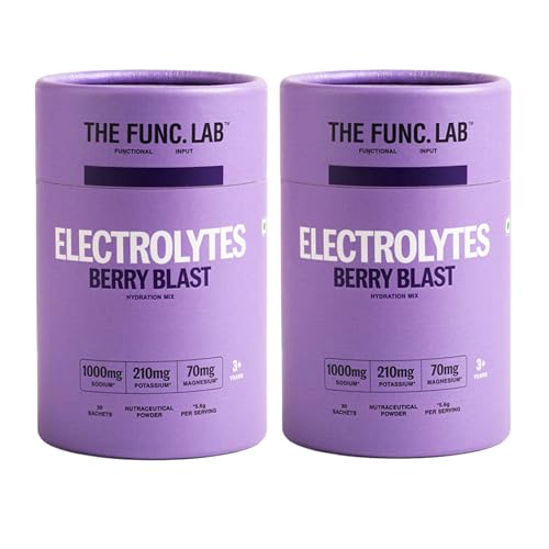 Image of The Func. Lab Daily Electrolytes -Salty Berry Blast | Pack Of 2, 30 Sachets Each | Instant Hydration Powder with Sodium, Potassium, Magnesium | Sugar-Free, No Preservatives | Instant Energy & Recovery Drink