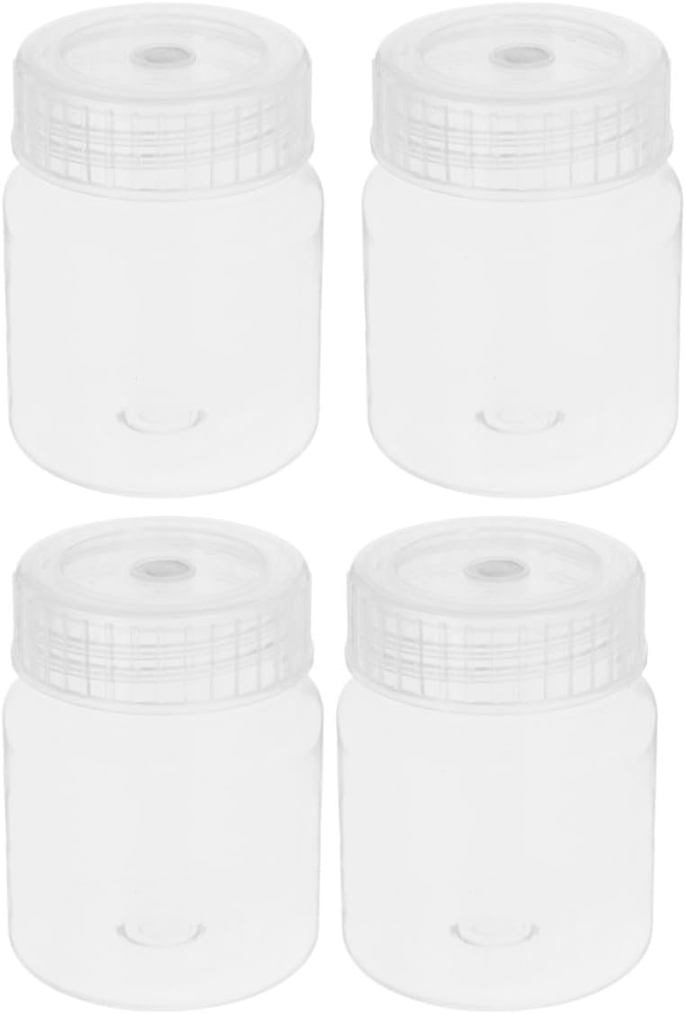 4pcs Plastic Wide Mouth Lab Bottles 240ml, Laboratory Grade Polypropylene Sample Bottles with Tight Sealing Caps for Easy Observation and Sample Protection during Experimental