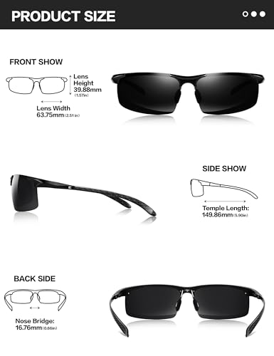 BIRCEN Polarized Carbon-Fiber Sunglasses for Men: Ultralight UV Protection Sun Glasses for Outdoor Sports Fishing Golf Hiking3