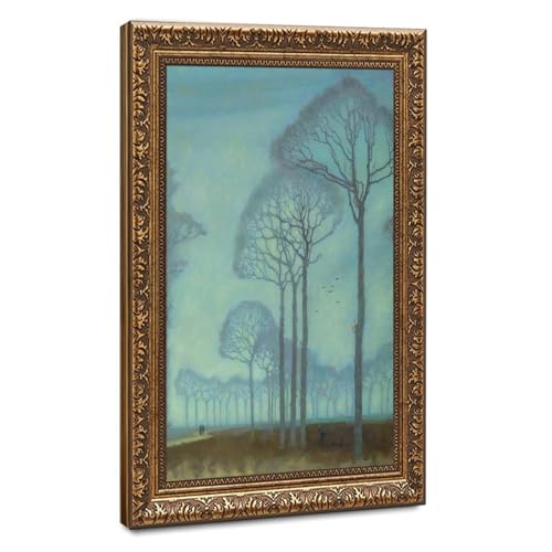 Poster Row of Trees Dutch Jan Makes cadre bois à suspendre déco murale vintage
