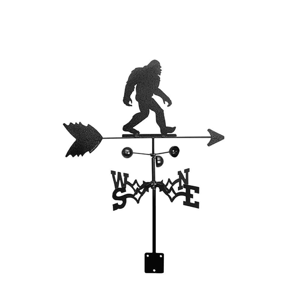 WIQUYBML Weather Vane, Metal Wind Direction Indicators Weathervanes, Eagle Sailboat Silhouette Roof Vanes for Outdoor Shed Yard Garden Lawn Decoration(Bigfoot)