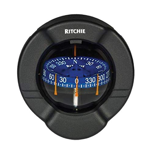 Brújula Ritchie SR-2-1 Venture Bulkhead Mount CombiDial negra con dial azul miniatura 1