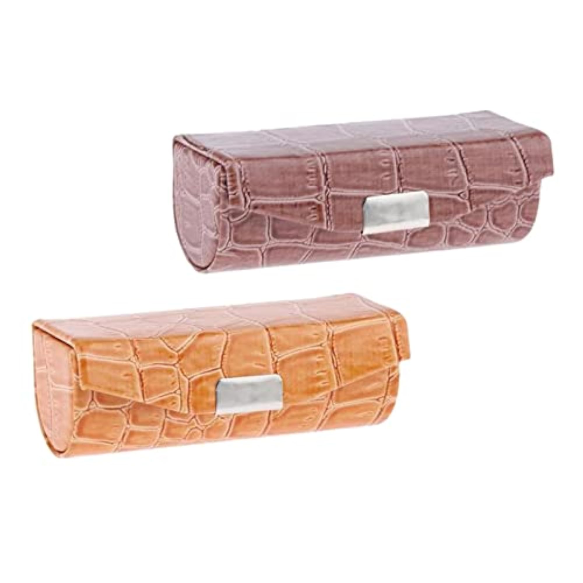 2 Colors Women PU Leather Lipstick Case with Mirror